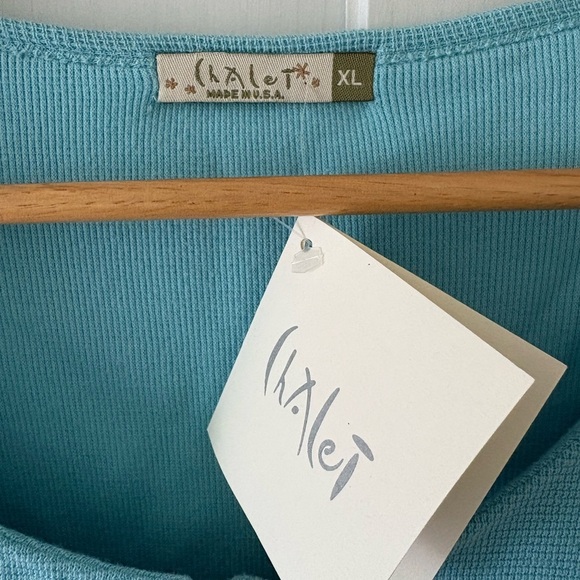 Chalet Turquoise Blouse with Decorative Buttons XL NWT - Picture 2 of 4